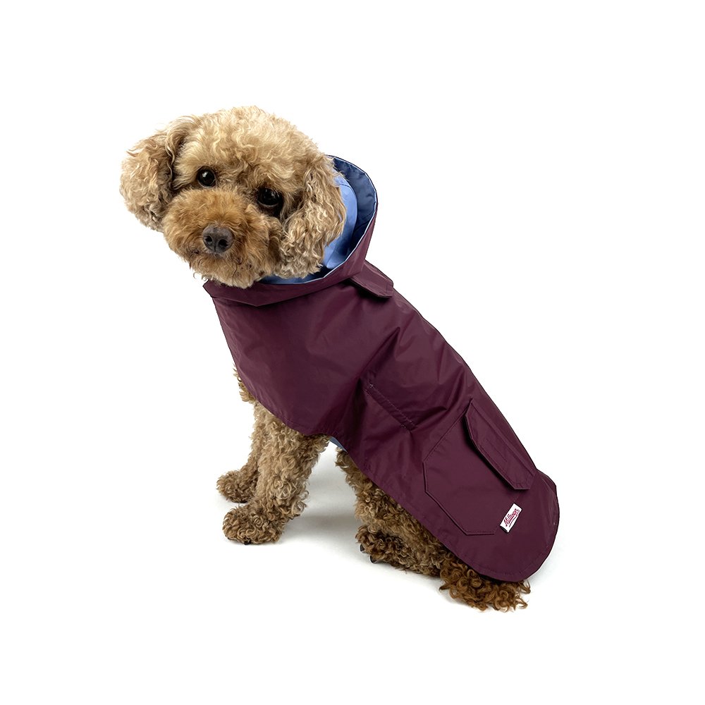 Dog Reversible Rain Coat - Cabernet-Blue
