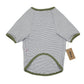 Dog Stripe Rib T-shirt  -White x Sage Stripe