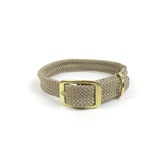 Mendota Double Braid Dog Collar - Beige