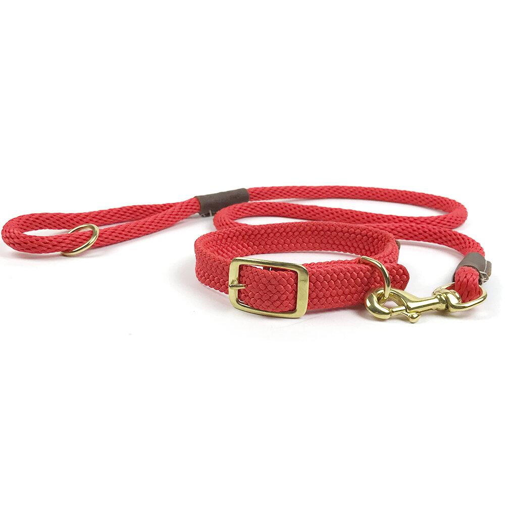 Mendota Double Braid Dog Collar - Red
