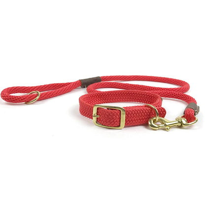 Mendota Double Braid Dog Collar - Red