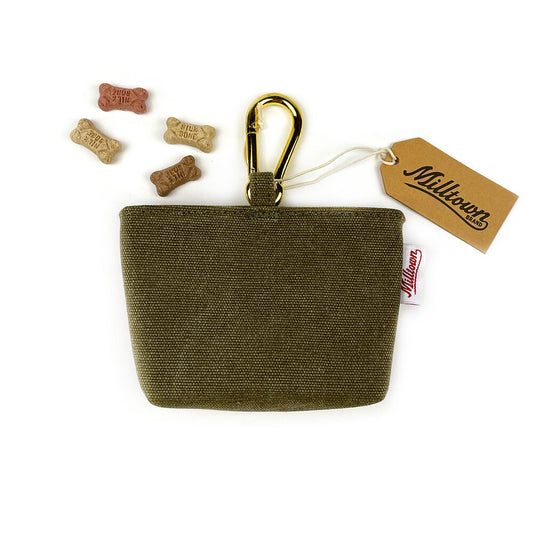 Dog Treat Case - Olive Green - Waterproof Washed Canvas