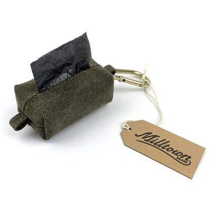 Dog Waste Bag Dispenser - Olive Green - Waterproof Washed Canvas