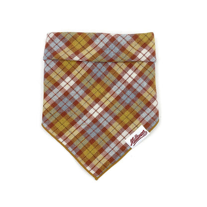 Square Dog Bandana - Pumpkin field Plaid