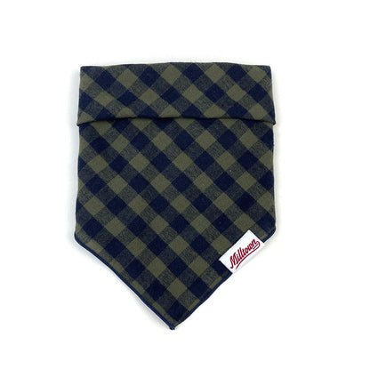 Square Dog Bandana - Olive Buffalo Plaid