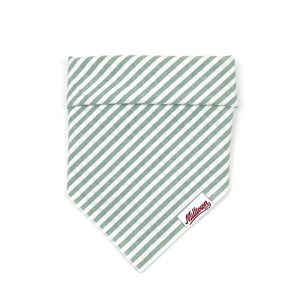 Square Dog Bandana - Surf Green Stripe