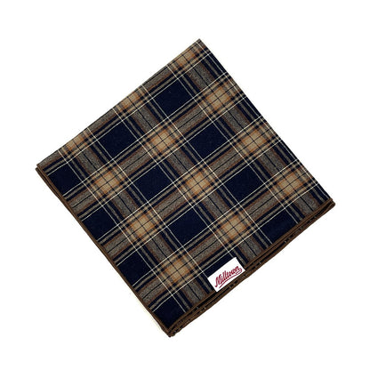 Square Dog Bandana - Indigo Madras Plaid