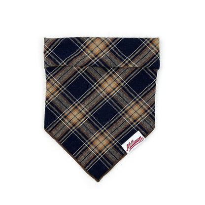 Square Dog Bandana - Indigo Madras Plaid