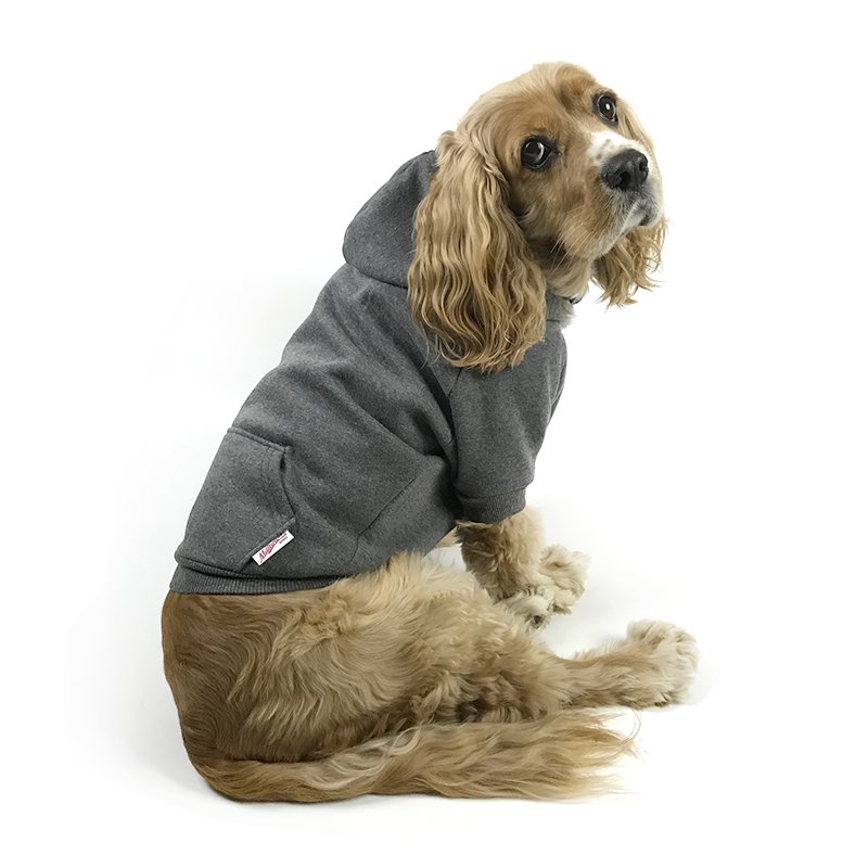 Dog Zip Up Hoodie Charcoal Grey Milltown US