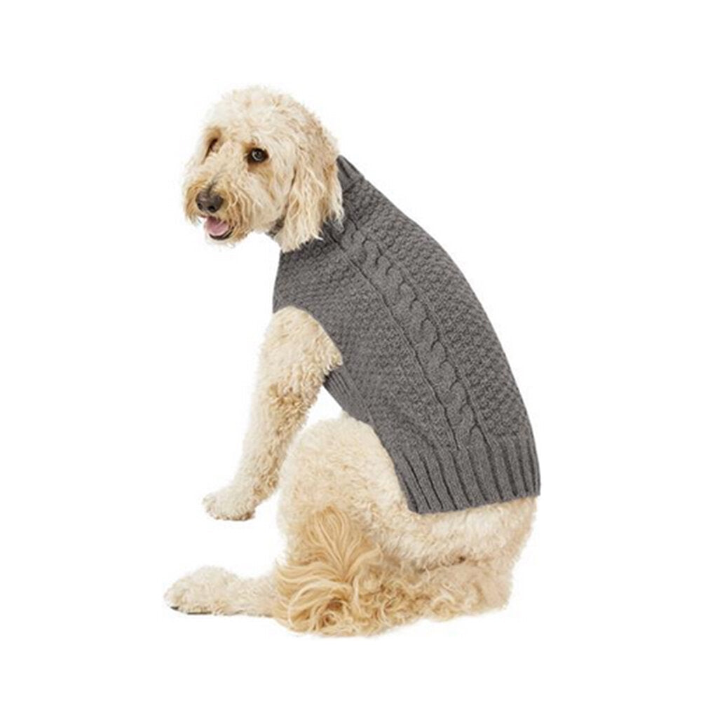 Chilly Dog Sweater - Cable Knit Grey