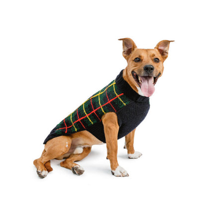 Chilly Dog Sweater - Navy Tartan Plaid