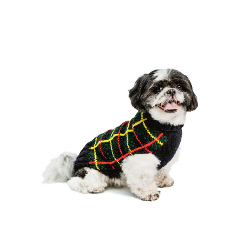 Chilly Dog Sweater - Navy Tartan Plaid