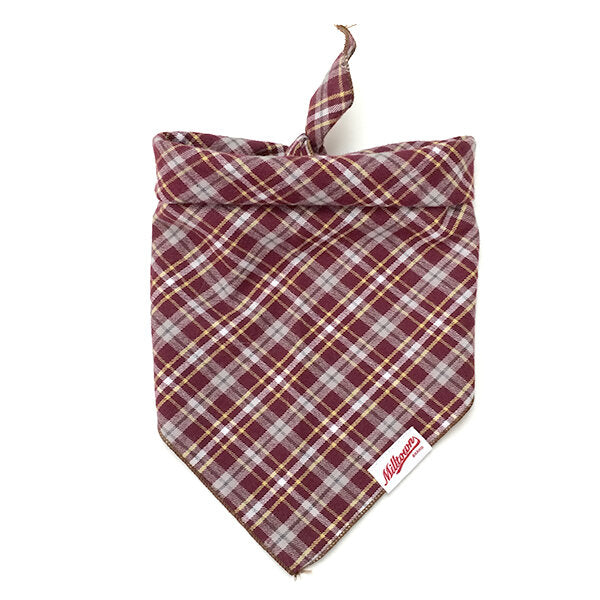 Dog Bandana  - Burgundy Plaid Flannel