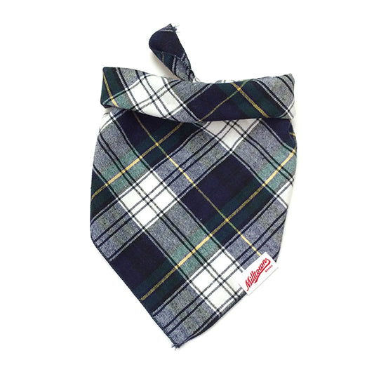 Dog Bandana  - Green Gordon Plaid - Size S